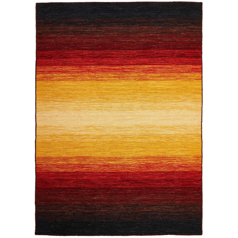 Panorama Kelim Modern Wool Rug HLD180805 in Black Terra